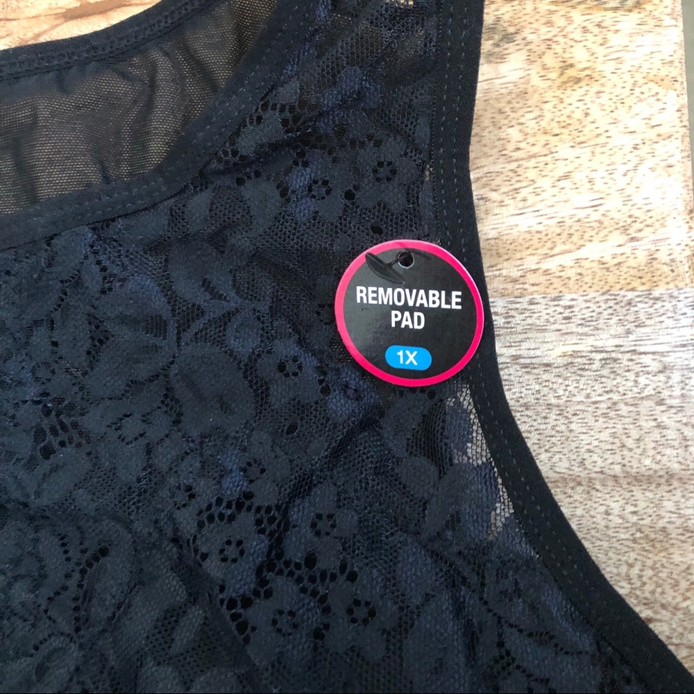 Rene Rofe Black Lace with mesh cutout bralette - Picture 3 of 6